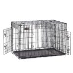 Feandrea Hundekäfig 122x74,5x80,5 cm – Zusammenklappbar mit 2 Türen für große Hunde