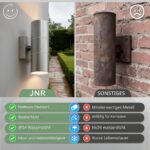 JNR Aussenleuchte IP54 Edelstahl – Wasserdichte Wandlampe 2×5W GU10 3000K – Bild 5
