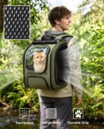 Pecute Katzenrucksack 42x32x26 cm mit Sichtfenster & Mesh-Belüftung – Ergonomischer Haustier-Rucksack – Bild 4