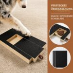 Linzerry Kratzbrett für Hunde 35x25cm mit Leckerlibox & 4 Ersatzblättern – Natürliche Krallenpflege – Bild 6