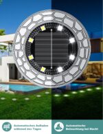 FIFlying Solar Bodenleuchten 10er Set – Gartenbeleuchtung IP65 Wasserdicht mit 8 LEDs – Bild 2