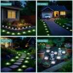 FIFlying Solar Bodenleuchten 10er Set mit 8 LED – Kaltweiss Gartenbeleuchtung für Aussen – Bild 7