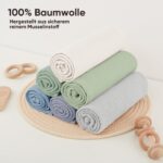Bearmoss Musselin Tücher 6er Set 60x60 cm – 100% Baumwolle Spucktücher für Babys – Bild 5