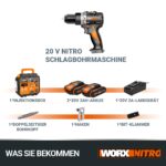 WORX WX352 20V Akku-Schlagbohrschrauber – Bürstenlos mit 60Nm & 2 Akkus – Bild 5