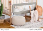 Moby-System Klappbares Bettschutzgitter 150x42 cm – Sicherer Rausfallschutz mit Gurten – Bild 2