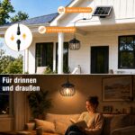 ChunHee Solar-Hängelampe IP65 mit 4400 mAh – Kabellose Beleuchtung für Schuppen & Garage – Bild 5