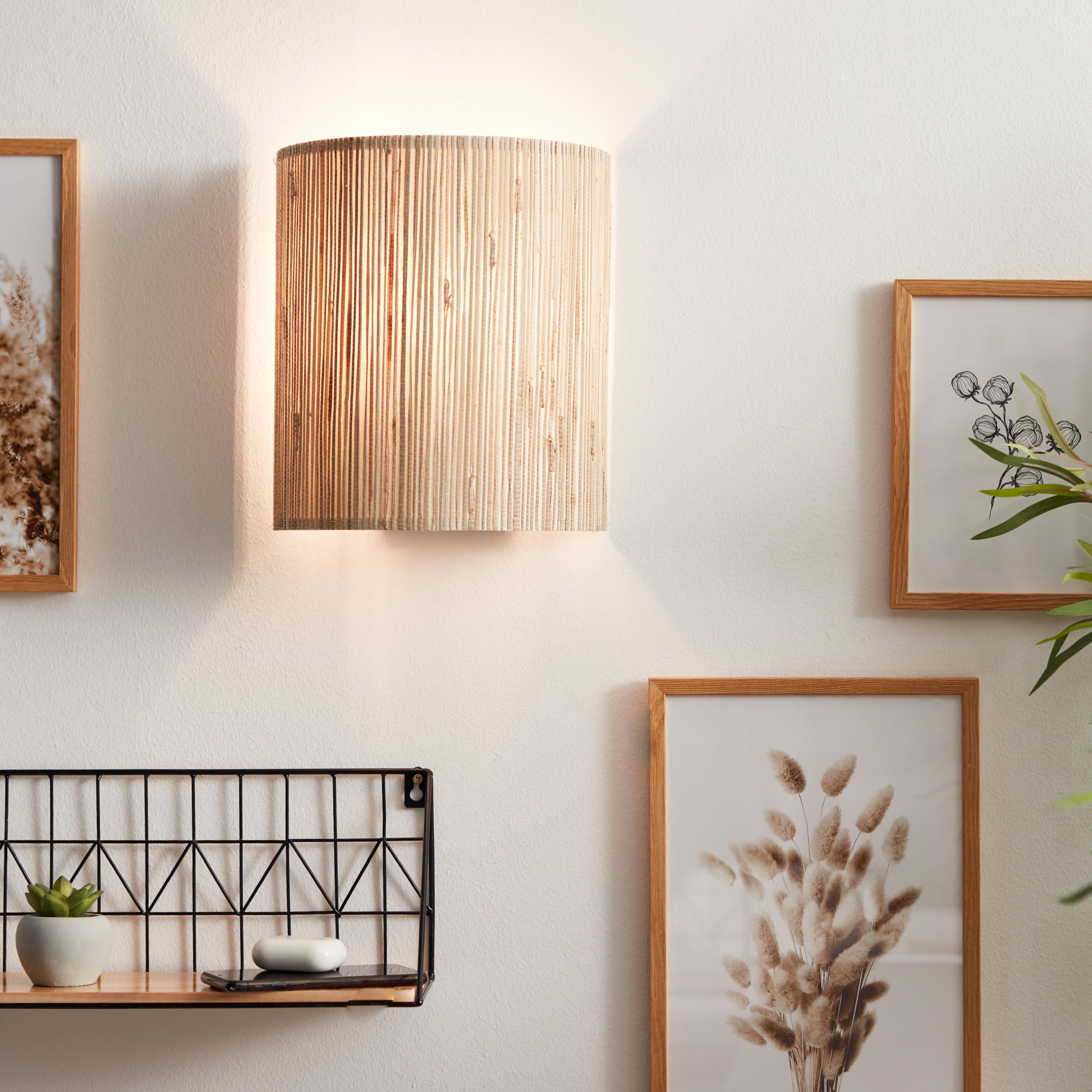 Lightbox Wandleuchte Seegras 26x23 cm – Dimmbare Design-Leuchte für stilvollen Wohnraum