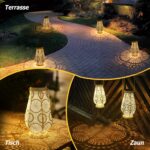 Orientalische Solar-Laterne Metall Weiss – IP65 Wasserdicht für Garten, Balkon & Terrasse – Bild 6