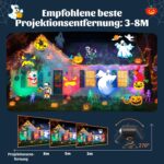 OUSFOT Halloween Projektor mit 16 Folien & Fernbedienung – LED Wassermotive für Aussen – Bild 6