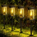 SIVQIKE 4er Set Solarleuchten für Aussen – Warmweiss IP65 Gartenleuchten mit Automatik