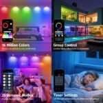 YindaLux 4er LED Einbaustrahler RGB mit App & Fernbedienung – Dimmbar, IP44, 500lm für Badezimmer – Bild 4