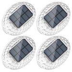 Quntis Solar Wandleuchte 4er Set – 360° Warmweiss Gartenbeleuchtung IP44 wasserdicht
