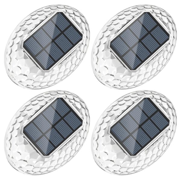Quntis Solar Wandleuchte 4er Set – 360° Warmweiss Gartenbeleuchtung IP44 wasserdicht
