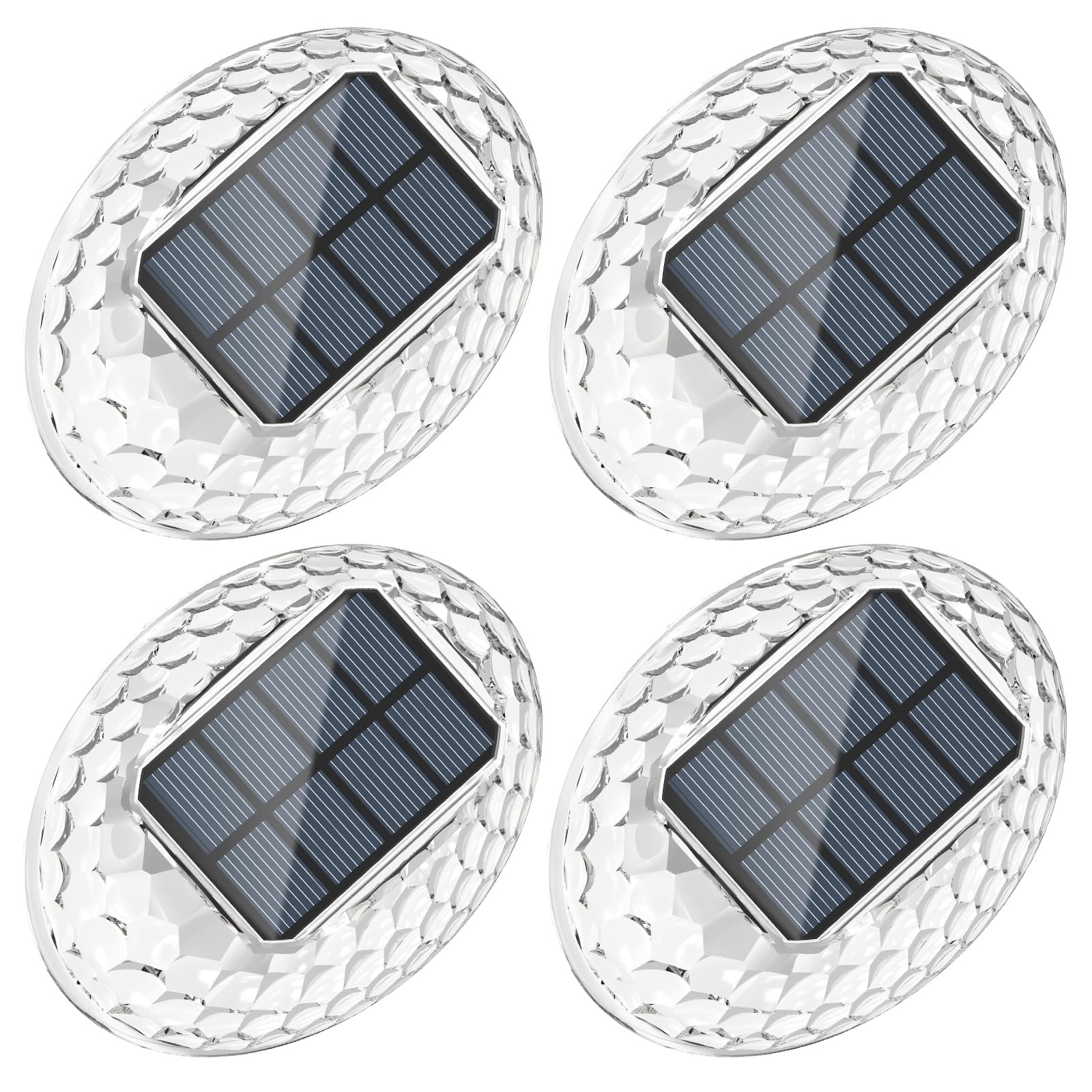 Quntis Solar Wandleuchte 4er Set – 360° Warmweiss Gartenbeleuchtung IP44 wasserdicht