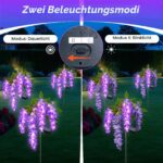 Ninonly Solarleuchten Garten 2er Set – Glyzinien mit lilassem LED-Licht für Außen – Bild 5