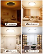 Tyreses LED Deckenleuchte Ø30cm 24W 2800LM – Ultra-flach 1,7cm mit Nachtlicht & Fernbedienung – Bild 7