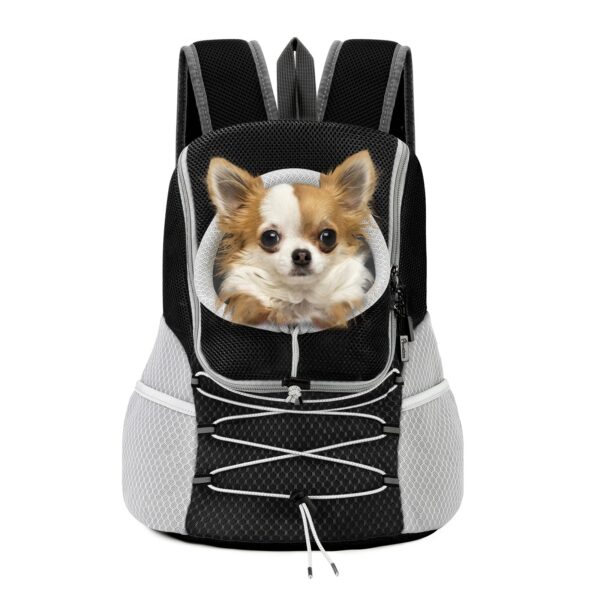 Pawaboo Haustier-Fronttrage M – Belüfteter Mesh-Rucksack mit Sicherheitsseil für Hunde