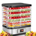 COOCHEER Dörrautomat 400W mit 8 Schalen & LCD-Display – Lebensmitteltrockner für Obst & Gemüse