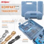 Hi-Spec 50-tlg. Akkubohrset 12V – Komplett-Set mit Holz-, Metall- & Steinbohrern – Bild 4