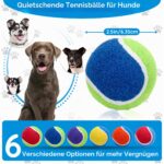 Ousiya Quietschende Tennisbälle für Hunde – 12er-Pack mit Netzbeutel, 6,5 cm – Bild 2