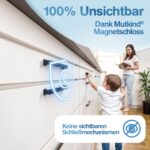 MUTKIND® 10er Set Magnetische Kindersicherung mit TESA-Kleber + 2 Schlüssel – Unsichtbare Schrankschlösser – Bild 3