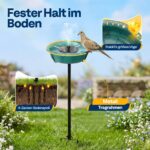 VIVOHOME 35 cm Vogeltränke mit Solarbrunnen – Grün, wetterfest & vogelfreundlich – Bild 7