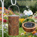 Eznaobo Sonnenblumen Solar Laterne – Farbenfrohe Gartenbeleuchtung IP65 wasserdicht – Bild 4