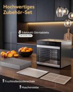 TRIUMPHKEY Dörrautomat mit 8 Edelstahl-Gittern – 650 W für Obst, Gemüse & Fleisch – Bild 8