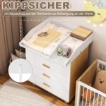 WOLTU Wickelaufsatz 80 x 74,5 cm mit Sicherheitsgurt – Platzsparender Wickeltisch für Kommoden – Bild 6
