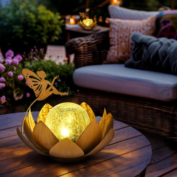 GIGALUMI Fairy Lotus Solarleuchte – IP44 Gartenleuchte mit Warmweiss für Aussen