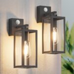 K-Bright 2er Set Aussenwandleuchte mit Bewegungsmelder – E27 Anthrazit Vintage für Terrasse & Hof