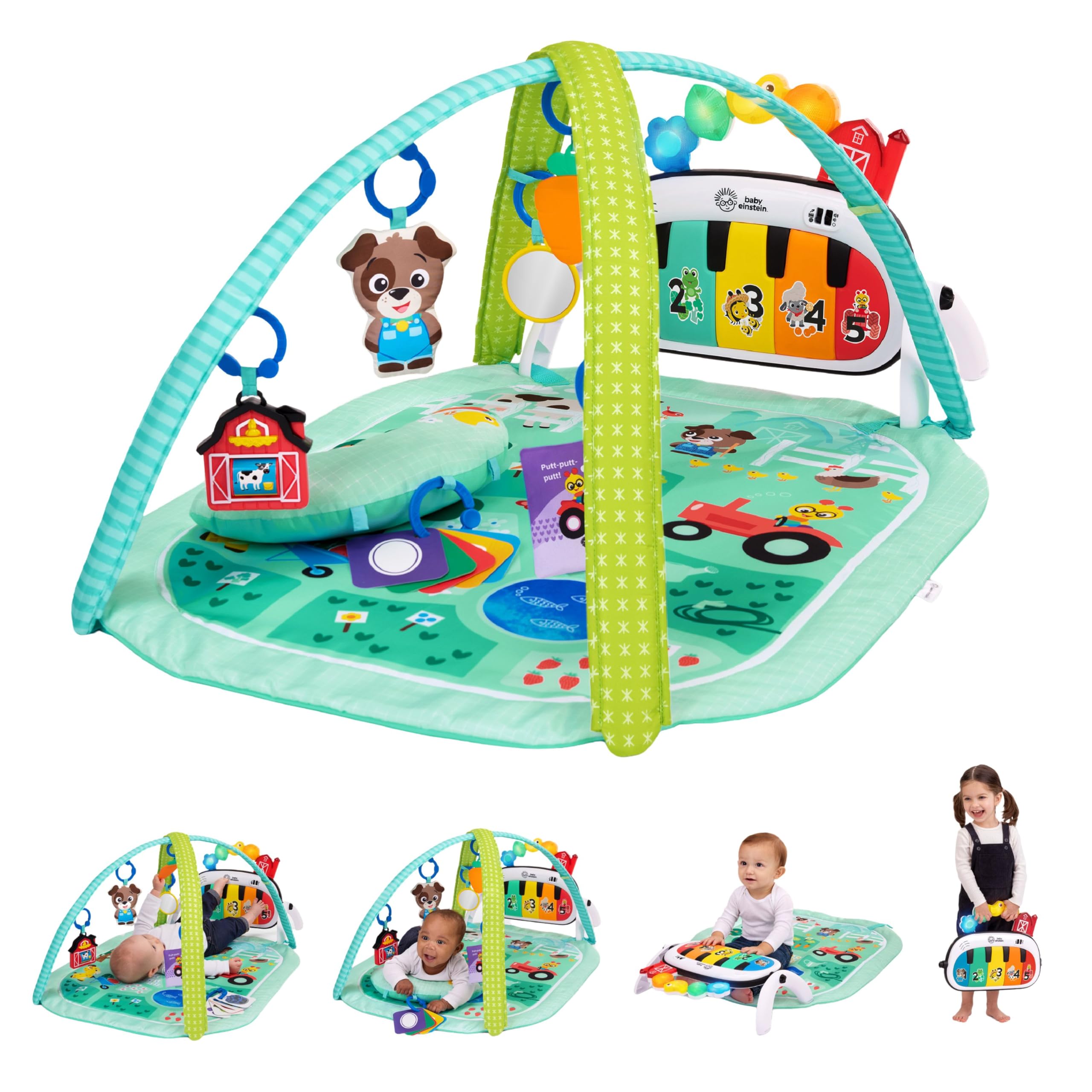 Baby Einstein Farm Explorers 4-in-1 Spielbogen – Musik- & Sprachlernmatte für Babys 0–36 Monate