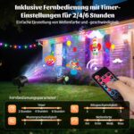 OUSFOT Halloween Projektor mit 16 Folien & Fernbedienung – LED Wassermotive für Aussen – Bild 4