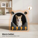EUGAD Hundehöhle 60x55x60cm – 2-in-1 Design mit abnehmbarem Kissen für Hunde bis 15kg – Bild 2