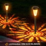 FIFlying 12er Set LED Solarleuchten – IP65 Gartenbeleuchtung mit Dämmerungssensor für Aussen – Bild 6
