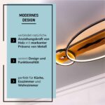 Lightbox LED Deckenlampe mit Holzbalken & LED-Ringen – Dimmbar für Wohnzimmer – Bild 5