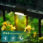 Solpex Solar-Wegeleuchten 12er Set Schwarz – Warmweisses LED Treppenlicht Aussen – Bild 3