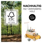 hauck Learn to Walk Plants – Lauflernwagen aus Holz mit Gärtner-Zubehör & Bremssystem ab 12 Monaten – Bild 7