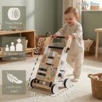 KiddyMoon Lauflernwagen aus Holz – Motorik-Entwicklung & Lauflernhilfe für Babys – Bild 4