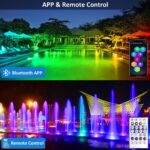 NATPOW RGB LED Unterwasserbeleuchtung – Teichlicht mit Bluetooth APP & Fernbedienung IP68 – Bild 5