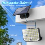 KagoLing Solarleuchte Aussen 256 LED mit Bewegungsmelder – IP65 Wandleuchte für Garten & Garage (2er Set) – Bild 2