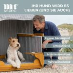 MR. DEKO Hundestrandkorb Grau Gestreift – Wetterfester Luxus-Rückzugsort für Hunde bis 50kg – Bild 6