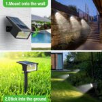 nipify 3er Set Solarleuchten mit Bewegungsmelder – 62 LED Strahler IP65 für Garten & Aussenbereich – Bild 3