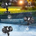Vankarr LED-Weihnachtsprojektor mit 16 Mustern & Wasserwellen – Aussen & Innen mit Fernbedienung – Bild 4