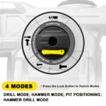 Enventor Bohrhammer 1500W SDS-Plus mit 4 Funktionen – Professionelle Schlagbohrmaschine – Bild 7