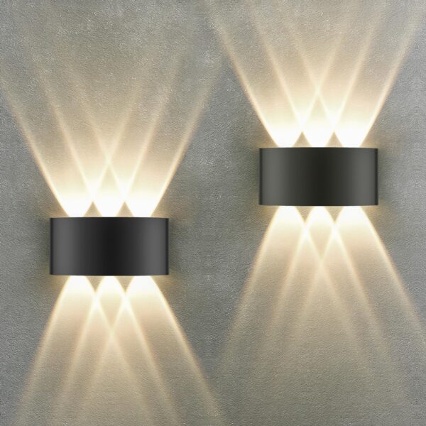 Oraymin 2er Set LED Wandleuchte IP65 6W – Warmweiss Aluminium für Innen & Aussen