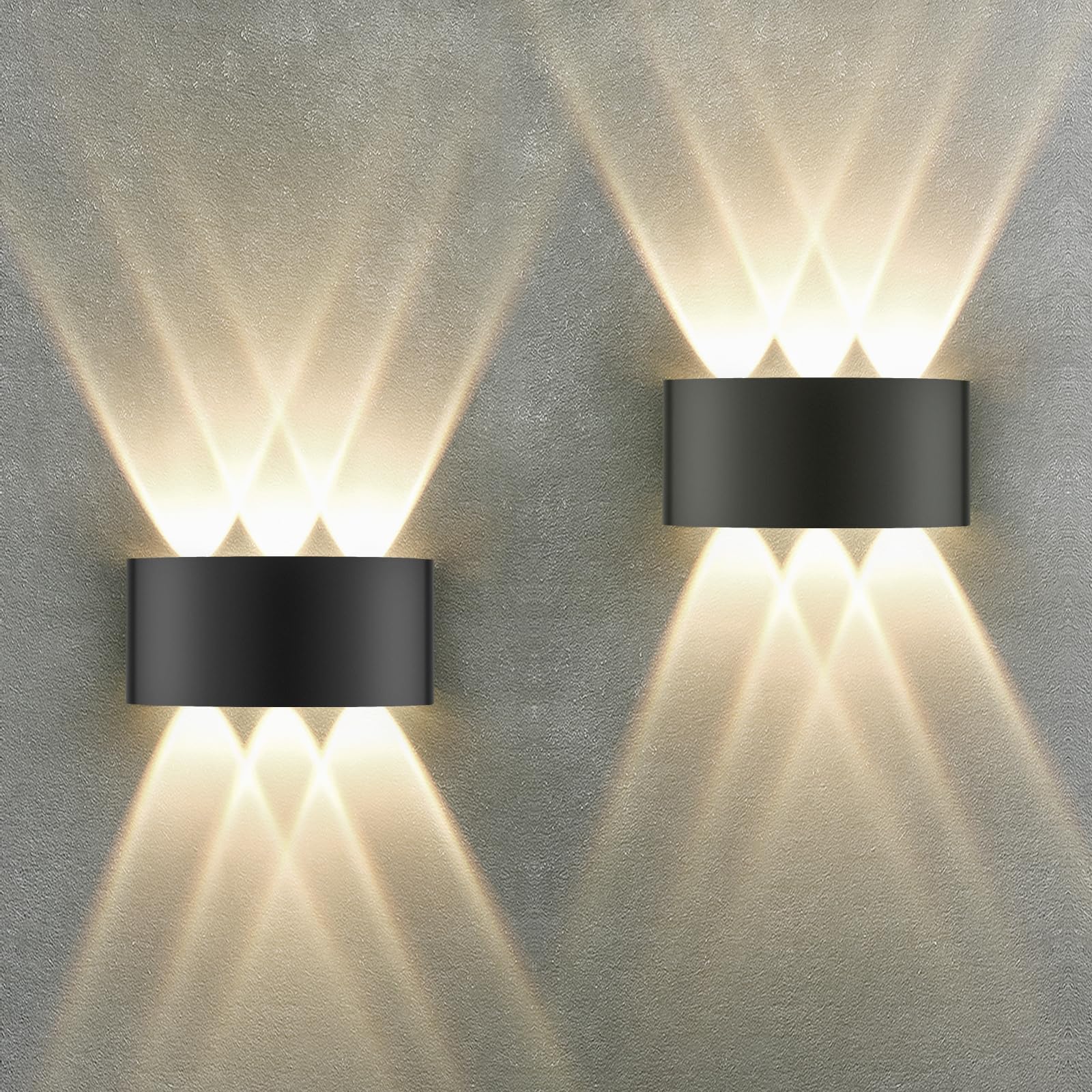 Oraymin 2er Set LED Wandleuchte IP65 6W – Warmweiss Aluminium für Innen & Aussen