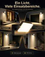 Kingwen 40W LED Wandleuchte aussen mit 360° Drehfunktion – IP65 Aluminiumleuchte 3000lm warmweiss – Bild 4