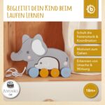 Bieco Nachziehtier Elefant – Holzspielzeug für Lauflernende ab 1 Jahr – Bild 2