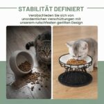 BRRDAQU 2er Katzennapf-Set Erhöht Keramik mit Metallständer – Ergonomisch für alle Katzen – Bild 6